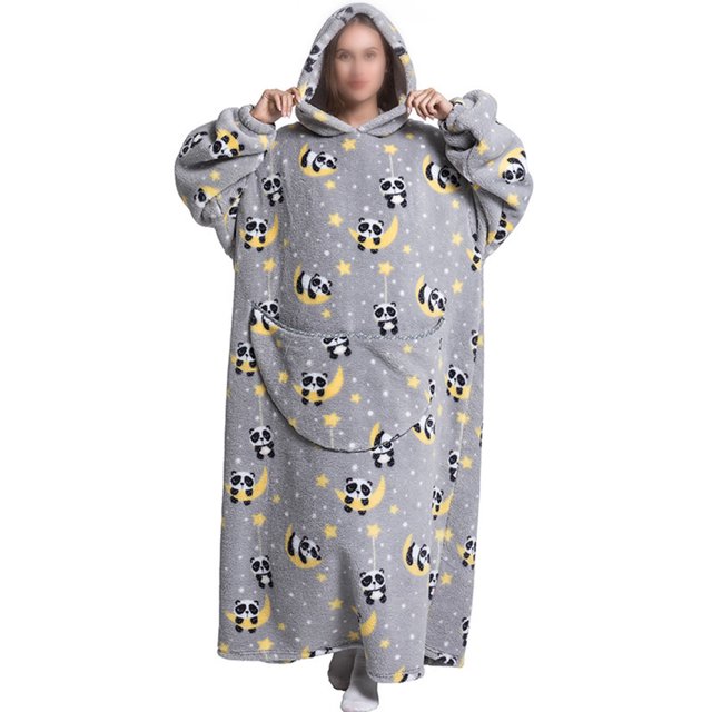 LUXUR Chemises de Nuit à Capuche pour Femmes, Robe de Nuit, Robe de Sommeil, Imprimé Panda