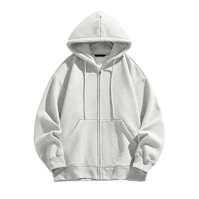 KIHOUT Men's Hoodies Jackets, Moisture Wicking & Breathable, Full Zip Solid Color Hooded Sweatshirt
