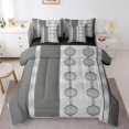 thumbnail image 1 of Erosebridal Cercle Géométrique Lit en Sac Taille Simple, Ensemble de Lit Lignes Abstraites, Décoration de Chambre Rétro, Réversible 7 Pcs, 1 of 5