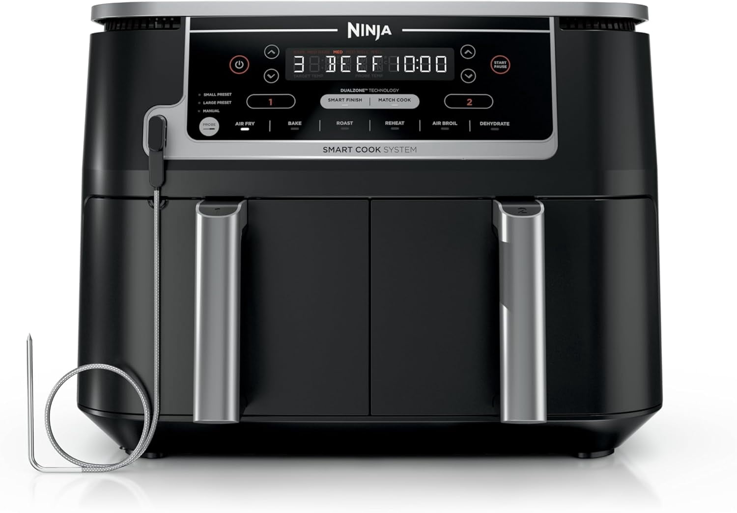 Ninja Foodi 10 Quart 6-in-1 Dual Zone Smart XL Air Fryer - Black (DZ550)