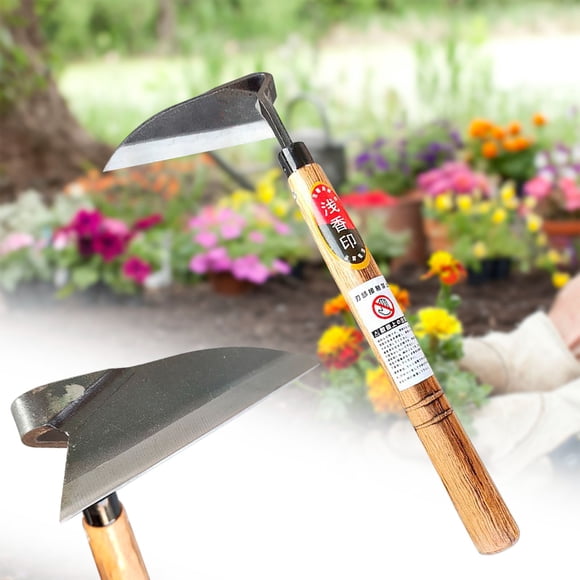 Summer Savings!Weeding Sickle Hoe,Gardening Tools, Weed Remover, Hand Weed Cutter,Twisted Scythe with High Carbon Steel Blade and Wood Handle for Cutting Grass, Soil loosening, harvesting, Digging