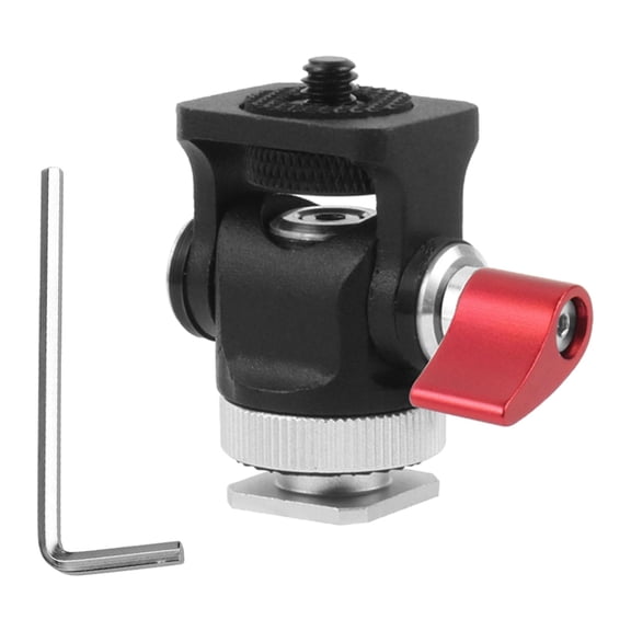 Hot Flash Shoe Mount Adapter 1/4"Screw Mount Stand 360 Swivel for Tripod
