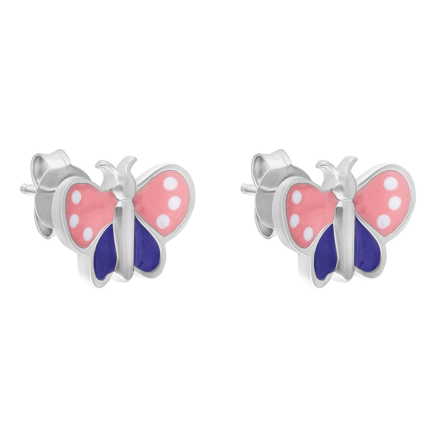 Quintessential Sterling Silver Enamelled Butterfly Stud