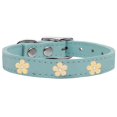 thumbnail image 1 of Bouclier de Fleurs en Cuir Véritable Collier pour Chien Bleu Bébé 14, 1 of 1