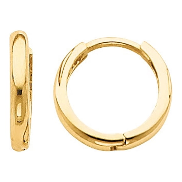 14k Yellow Gold 10-mm Thin Hinged Hoop Earrings