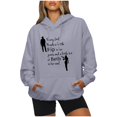 thumbnail image 1 of IROINID Rabais Hauts à Manches Longues pour Femmes Col Rond à Capuche Détente Imprimé Chandail Blouse Chandail en Molleton Hauts Chemises Hauts, Gris, 1 of 6