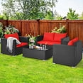 thumbnail image 4 of Patiojoy 4PCS Patio Rattan Wicker Conversation Furniture Set Sectional Sofa & Coffee Table, 4 of 10