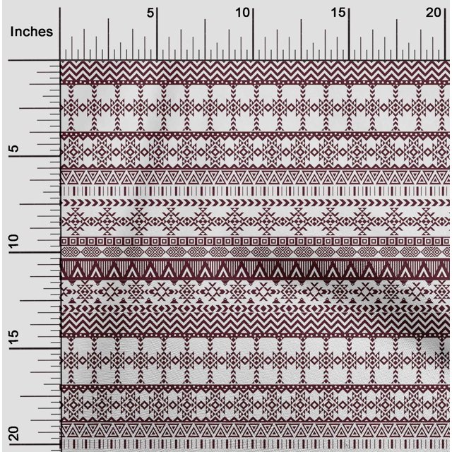 oneOone Georgette Viscose Maroon Fabric Aztec Tribal Sewing Craft Projects Fabric Prints By Yard 42 Inch Wide