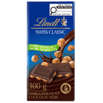 Lindt SWISS CLASSIC Hazelnut Dark Chocolate Bar, 100 Grams