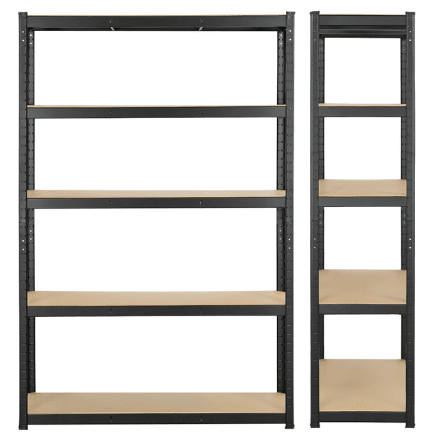 Yaheetech 5 Tiers Metal Storage Shelf with Adjustable Height, Black