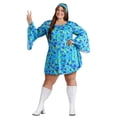 thumbnail image 2 of Plus Size Wild Flower 70's Hippie Dress Costume for Women, 2 of 6