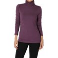 thumbnail image 1 of TheMogan Women's PLUS Essential Soft Jersey Ruched Turtle Neck Long Sleeve Slim Fit Top, 1 of 7