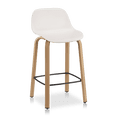 thumbnail image 1 of Bouclair White Plastic and Wood Metal Veneer Counter Stool, 1 of 10
