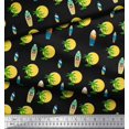 thumbnail image 2 of Soimoi Rayon Fabric Skull,Sun & Palm Tree Nature Print Fabric by The Yard 42 Inch Wide, 2 of 3