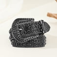 thumbnail image 2 of CSChome Jeans Ceinture Grand Femmes Hommes Ceinture Jeans Brillante Strass Unisexe Cuir Ajustable Style Hip-Hop Punk Rock Ceinture, 2 of 7