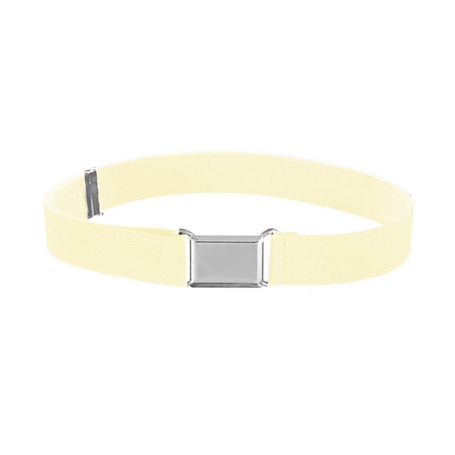1 Ensemble Ceinture Élastique Simple pour Enfants Garçons Boucle Ajustable Taille Extensible Réutilisable Lavable Jeans Accessoires de Vêtements Jaune Pâle