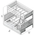 thumbnail image 4 of BEDSMART Lits Superposés Simple sur Double en Bois Massif avec Rangement / Espresso, 4 of 7