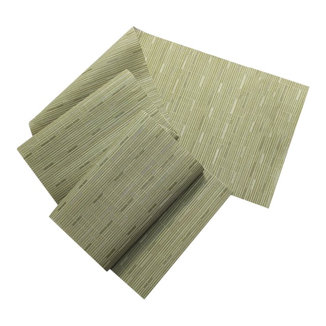 pdqouc Table Runner Texture Weave Doily Heat Insulation PVC Wedding Party Dining Table Runner for Kitchen Table Dinning Room Hotel Restaurant and Home Use 53.15" x 11.81"
