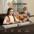 thumbnail image 3 of VEVOR 61 Key Folding Keyboard Piano Portable Foldable Piano Bluetooth MIDI White, 3 of 9