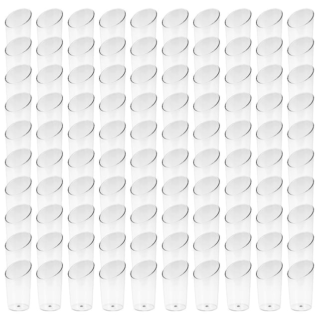 Cylinder Dessert Cups Appetizer Cups Clear with Spoons for Mousse Wedding Party Decor Clear Plastic Parfait Appetizer Cups for Tasting Sample Appetizers