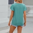 thumbnail image 3 of AherBiu Summer Tops for Women V Neck Cap Sleeve Comfy Ruched Casual Loose Solid Color Shirts Blouse, 3 of 7