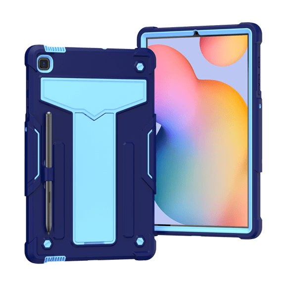 SUTENGDA Galaxy Tab S6 Lite 10.4” Case (SM-P610/P615/P613/P619) Hybrid Shockproof Rugged Drop Protection Cover with Kickstand for Galaxy Tab S6 Lite 10.4 Inch 2020/2022 (Navy Blue/Blue