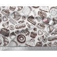 thumbnail image 2 of Soimoi Modal Satin Fabric Cupcake,Donut & Cookies Food Decor Fabric Printed Yard 42 Inch Wide, 2 of 3