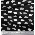thumbnail image 2 of Soimoi Black polyester Crepe Fabric Cloud Nature Print Fabric by the Yard 52 Inch Wide, 2 of 5