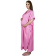 thumbnail image 4 of Bimba Maternity Kaftan Belt Nursing Night Gown| Front Buttons| Baby Shower Gift, 4 of 8