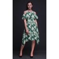 thumbnail image 2 of Bimba Robe d'Été Style Chic à Épaules Dénudées Imprimé Teinture sur Nœuds Vert pour Femmes - TTTG, 2 of 6