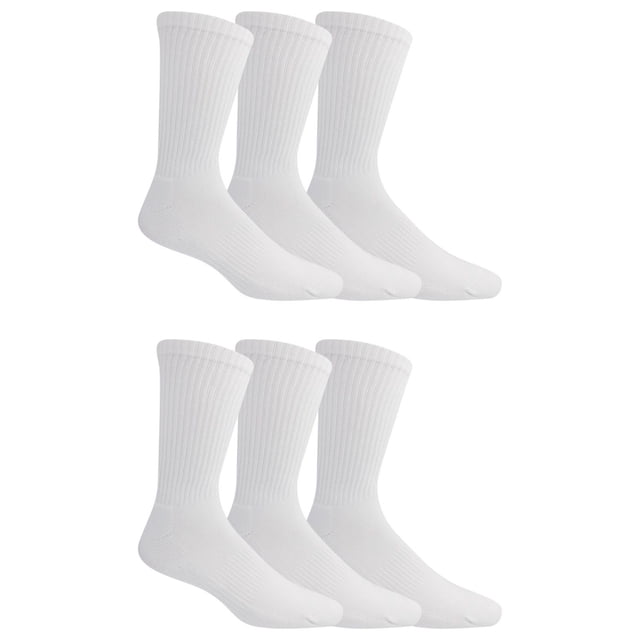 Athletic Works Men's Cotton Crew Socks 6-Pack