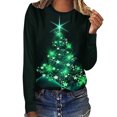 thumbnail image 2 of Jienlioq T-Shirts de Noël Grande Taille Mode pour Femmes à Col Rond à Manches Longues Imprimé Décontracté T-Shirt Blouse Hauts, 2 of 5
