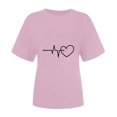 thumbnail image 4 of Diufon Hauts de la Saint-Valentin pour Femmes, Tunique Décontractée à Manches Courtes, Chandail à Col Rond, Blouse Tendance Mignonne à Imprimé Graphique, 4 of 6