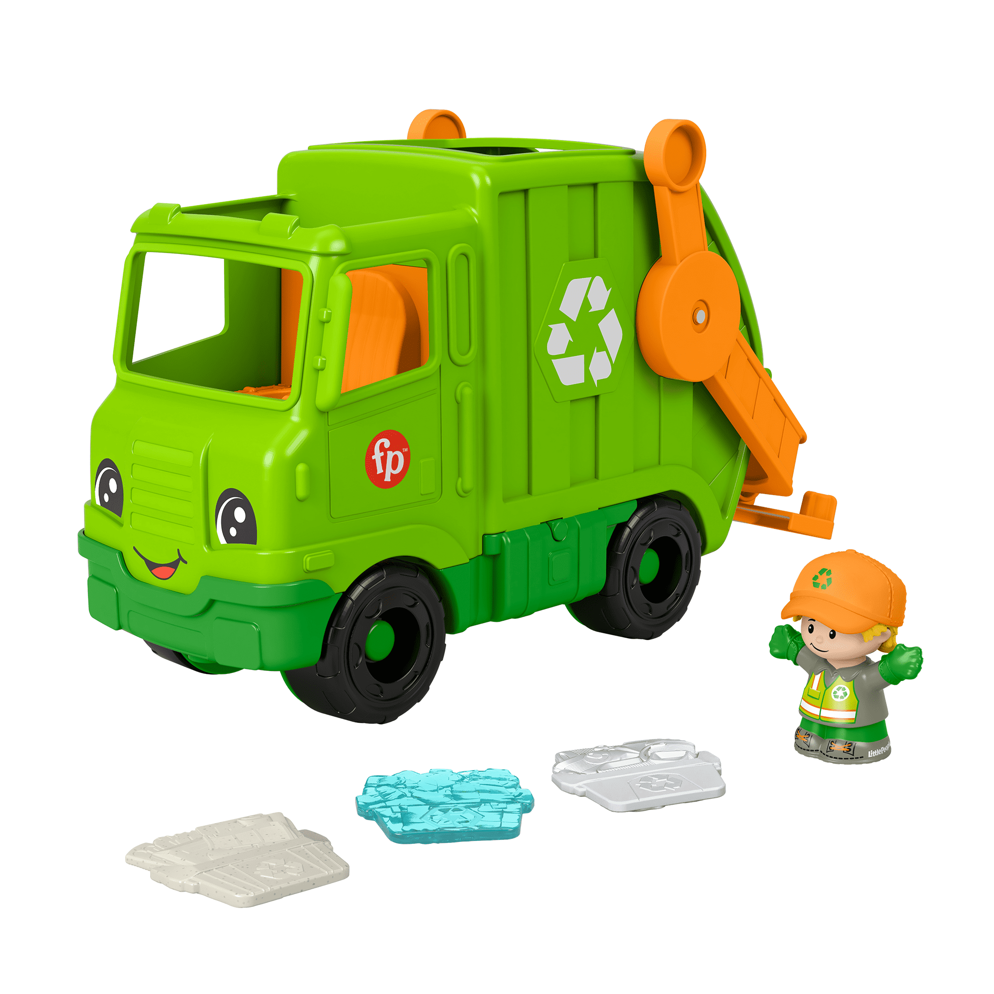 Fisher-Price Little People Camion de recyclage musical, 5éléments