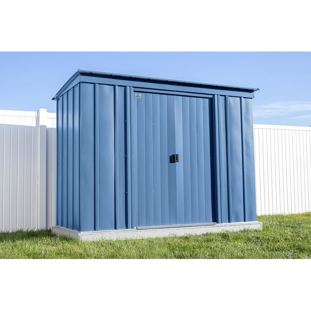 Arrow Classic Steel Storage Shed, 8x4, Blue Grey