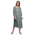 thumbnail image 1 of Moomaya Robe de Nuit Imprimée Longueur Genou en Coton avec Bordure en Dentelle Manches 3/4 pour Femmes, 1 of 5