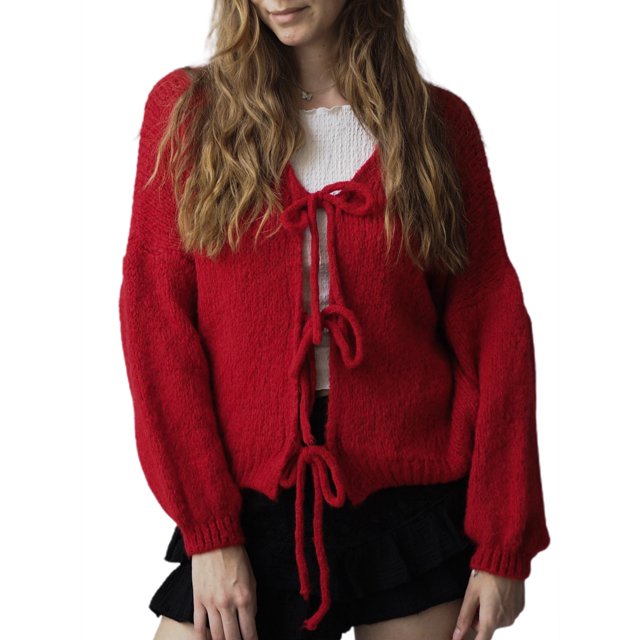 FOCUSNORM Cardigan en Tricot pour Femmes Manches Longues Veste Décontractée Automne pour Usage Quotidien Rue