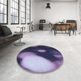 thumbnail image 4 of Ahgly Company Tapis Rond Lavable en Machine Intérieur Transitionnel Violet Moyen, 6 Pieds Rond, 4 of 7
