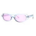 thumbnail image 3 of SA106 Womens Simple Classical Oval Thin Plastic Sunglasses Blue Pink, 3 of 4