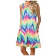 thumbnail image 1 of EQWLJWE Longue Robe pour Femmes Mode Femmes Sans Manches Col Rond Été Confortable Imprimé Poches Décontractée Ample Robe Débardeur, 1 of 6