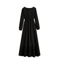 thumbnail image 1 of Gspmoly Robe pour Femmes, Robe Décontractée pour Femmes à la Mode, Robe à Col Rond à Manches Longues, Robe Longue à Taille, Robes de Cocktail pour Femmes, Cadeaux de Vacances, 1 of 6