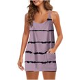 thumbnail image 1 of XZNGL Womens Fashion V-Neck Sleeveless Solid Pockets Pullover Dress Shorts Suits, 1 of 5
