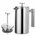 thumbnail image 1 of JMYHOAM Kitchen Gadgets 800ML Double-layer Stainless Steel Coffee Pot Insulation Tea Maker Press Coffee Pot Stainless Steel 304 Home and Kitchen, 1 of 7