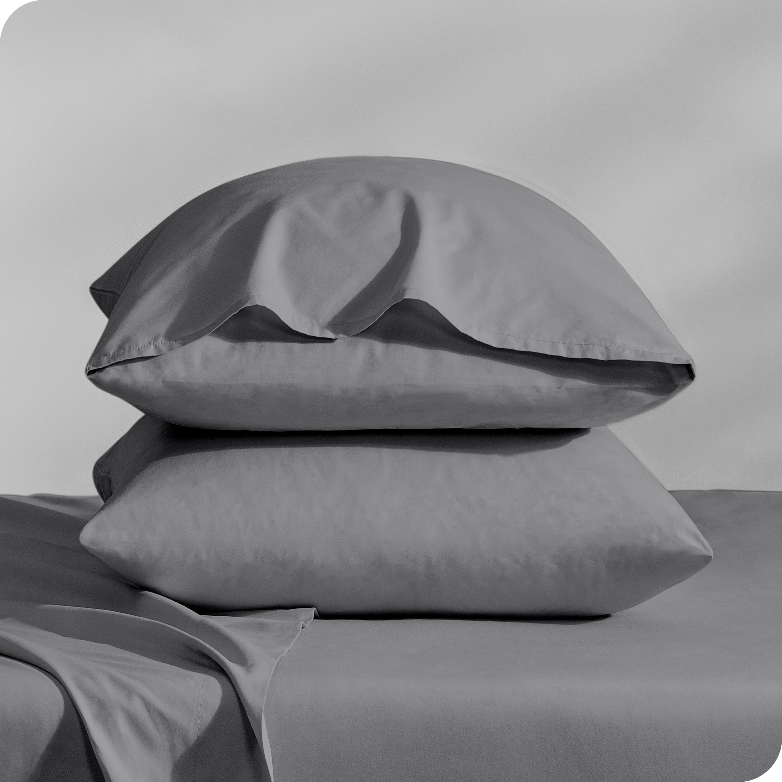 Bare Home Percale Weave Pillowcase Set - 300 Thread Count - 100% Organic Cotton - Standard, Gray