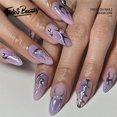 thumbnail image 1 of Fofosbeauty 24pcs Press on False Nails Tips, Almond Fake Acrylic Nails, Hot stamping Silver Flame Purple, 1 of 8