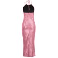 thumbnail image 4 of HKEJIAOI Robes de Cocktail Cadeau d'Anniversaire Femmes Camis Unis Aguichant Robe de Soirée Bretelles Sans Manches Robe à Col Rond Économies Liquidation Rose, 4 of 5