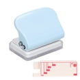 thumbnail image 1 of Hole Punch, Handheld Hole Puncher Quick Positioning Metal Paint Body Antislip Stability Small Exquisite Comfortable Grip  For Office For School For Document Light Blue,White,Pastel, 1 of 8