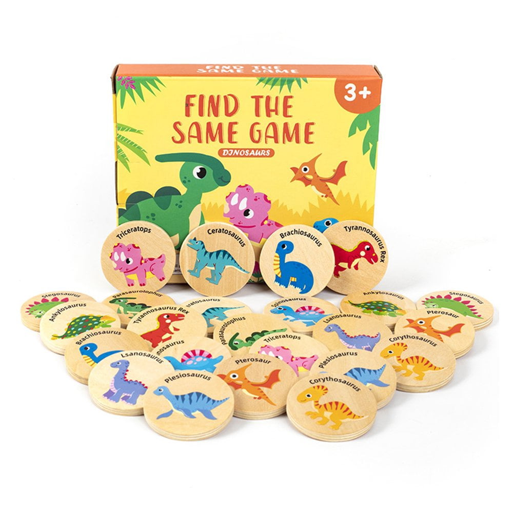 MesaSe Dinosaur Memory Game Card Matching Game  Dinosaur Toys Board Memory Match Game for Kids 4-8  Educational Dinosaur Games Toys   Stacking Toys