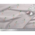 thumbnail image 2 of Soimoi Cotton Duck Fabric Carrot & Rabbit Dots Print Sewing Fabric Yard 42 Inch Wide, 2 of 5