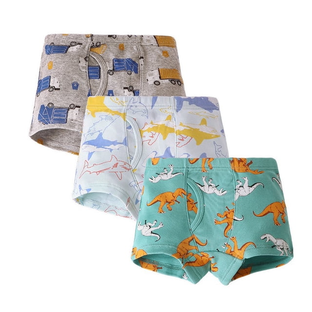 MIASHUI sous-Vêtements Garçons Boxeurs en Coton pour Petits Garçons Shorts Confortables Pantalons Lot de 3, 5-6 Ans